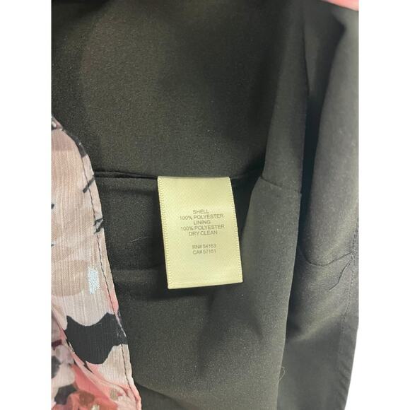 Eliza J Dress Womens 6 Black Pink Floral Maxi Wrap Chiffon Metallic Wimsigoth - Picture 10 of 16